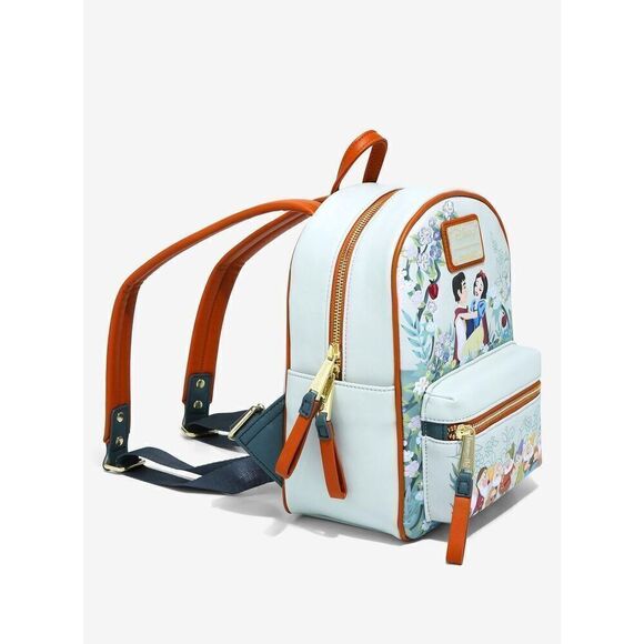 Loungefly Disney Snow White & The Seven Dwarfs Floral Mini Backpack New - Picture 2 of 5